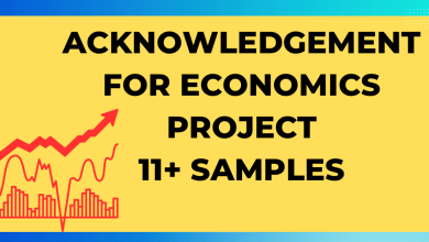 Acknowledgement for Economics Project 11 Samples