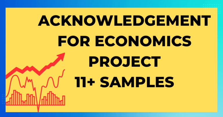 Acknowledgement for Economics Project 11 Samples