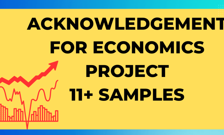 Acknowledgement for Economics Project 11 Samples