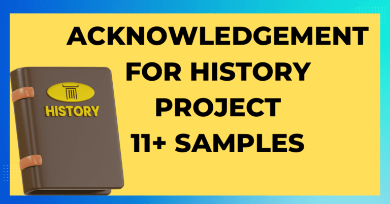 Acknowledgement for History 11 Samples