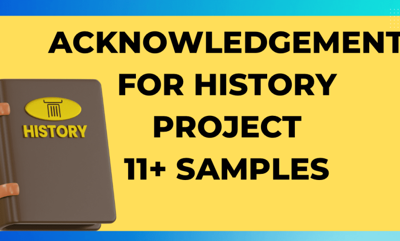 Acknowledgement for History 11 Samples