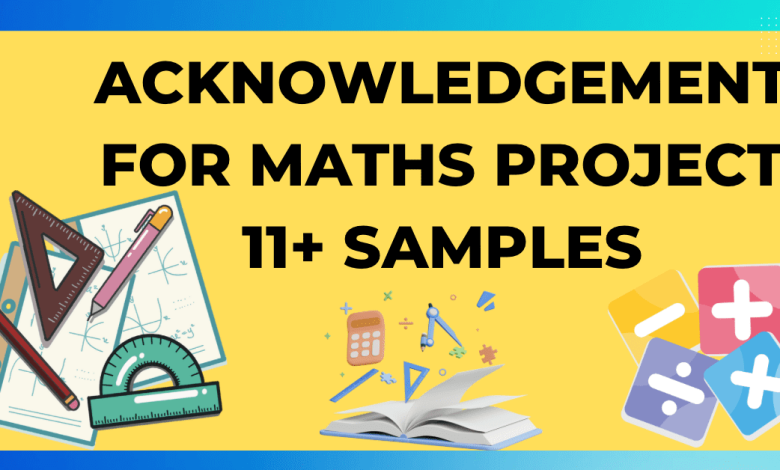 Acknowledgement for Maths 11 Samples