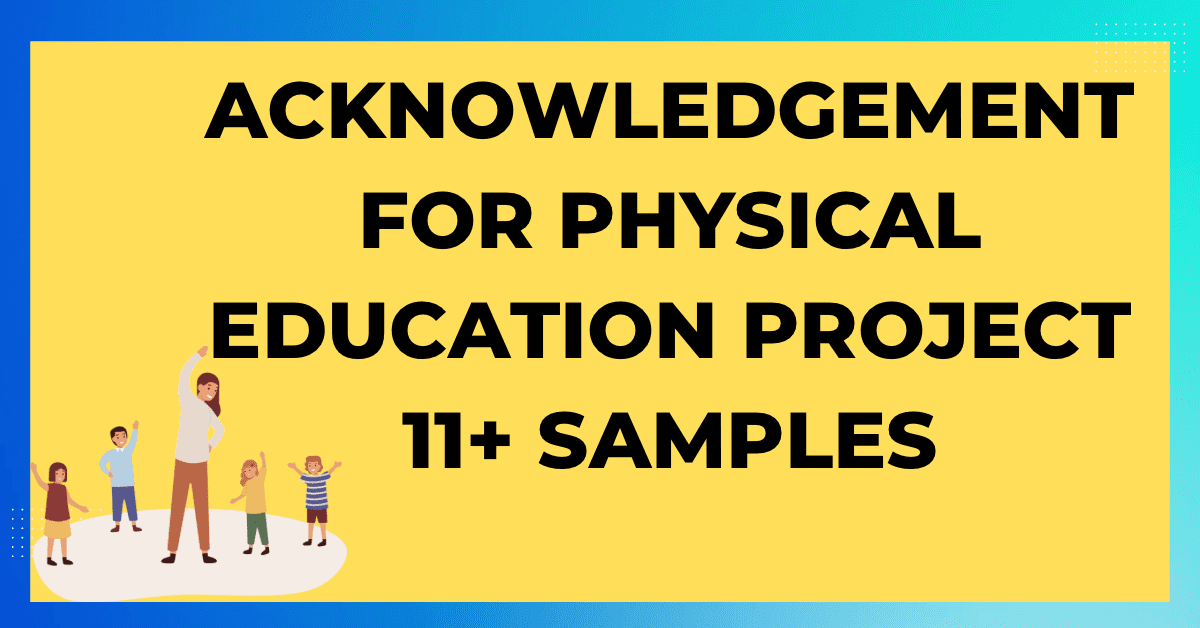 Acknowledgement for Physical Education 11 Samples