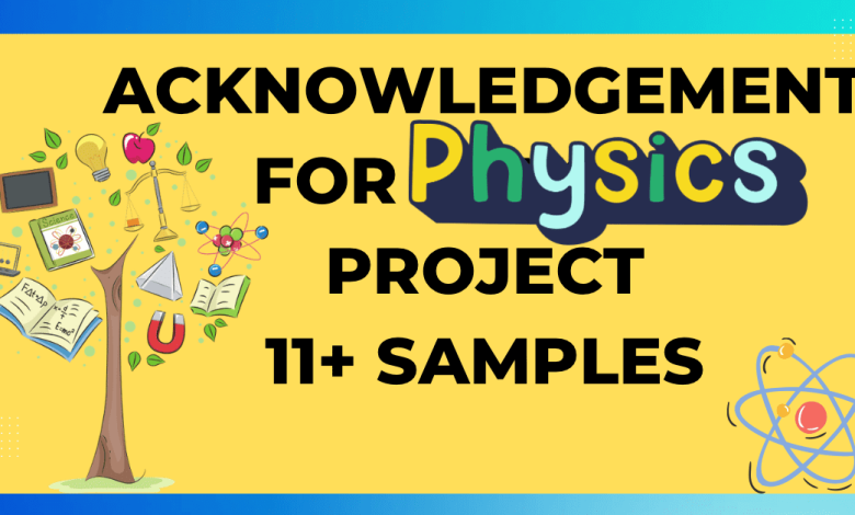 Acknowledgement for Physics 11 Samples