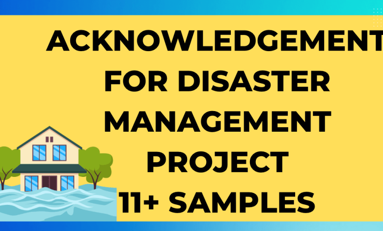 Acknowledgement for disaster management