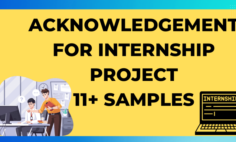 Acknowledgement for internship project