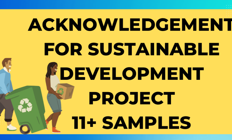 Acknowledgement for sustainable development